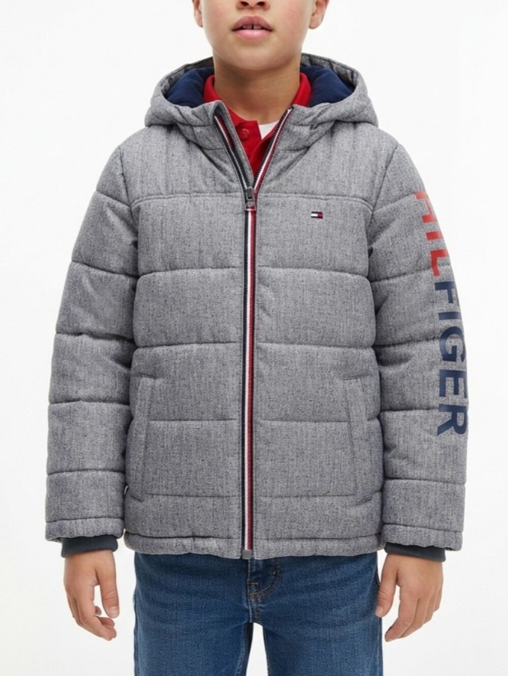 Boy Tommy Hilfiger Hooded Puffer Jacket, Size 14/16